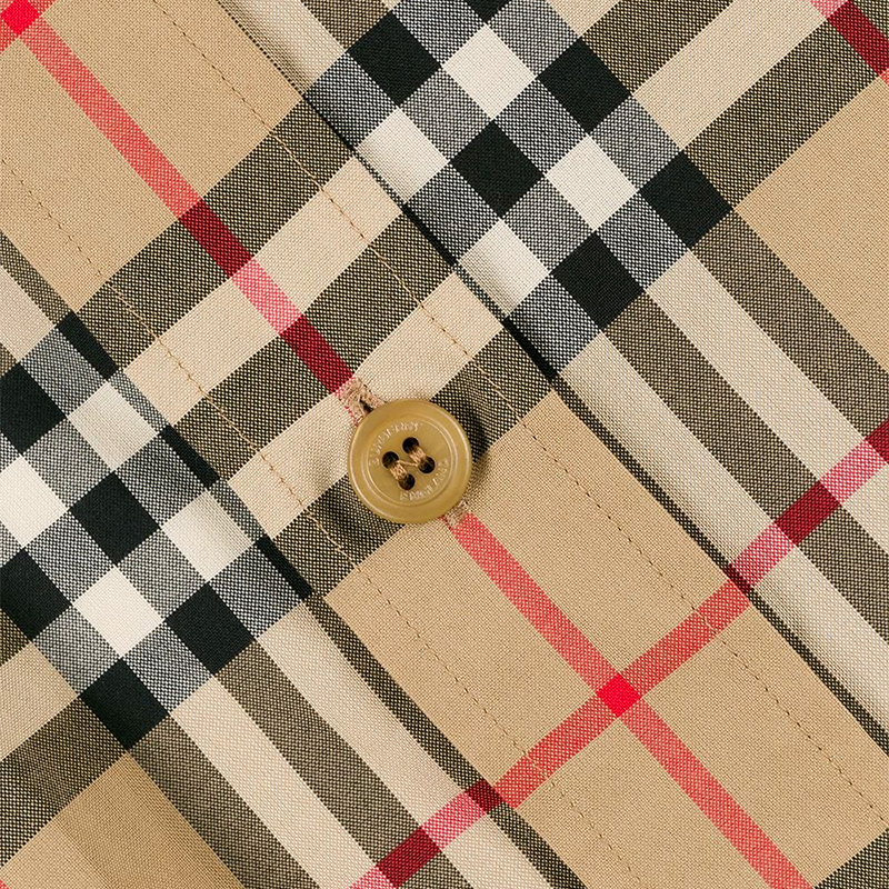 burberry/博柏利 男装衬衫 20春夏新款 男士典藏米色格纹复古贴片刺绣