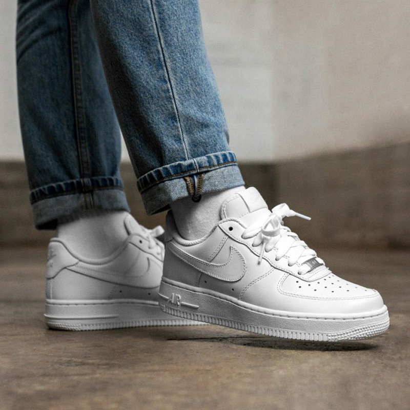 【现货】nike air force 1 af1纯白低帮女子休闲板鞋314192-117