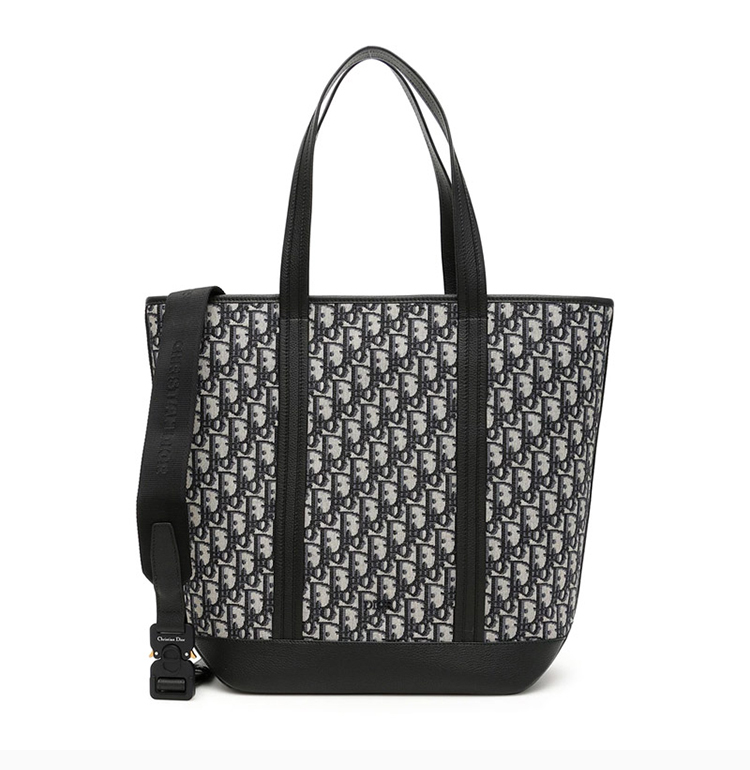 dior/迪奥 19秋冬 女士黑色印花帆布经典款单肩包手提包