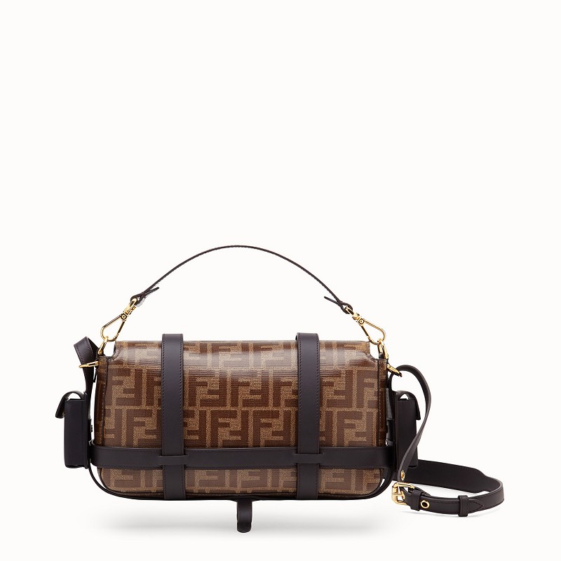 【包邮包税】fendi/芬迪 baguette 女士中号棕色小牛皮绷带法棍包单肩