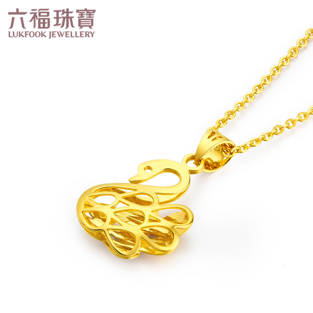 lukfook jewellery/六福珠宝 goldstyle天鹅黄金吊坠不含链hma15i