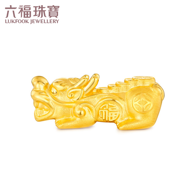 lukfook jewellery/六福珠宝 招财纳福貔貅黄金转运珠硬金串珠手链