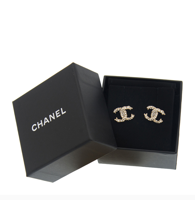 chanel/香奈儿 20新品 经典金色双c镶嵌logo款耳钉 a97921gp