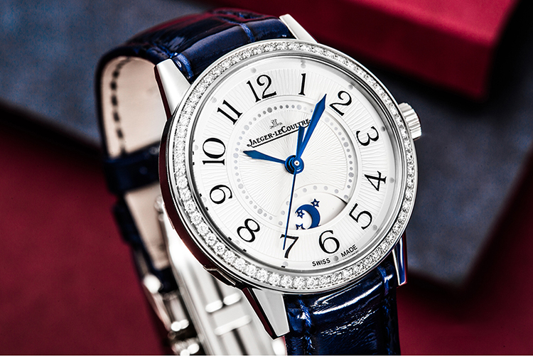 jaeger-lecoultre/积家 约会系列精钢镶钻真皮表带 自动机械女表 q