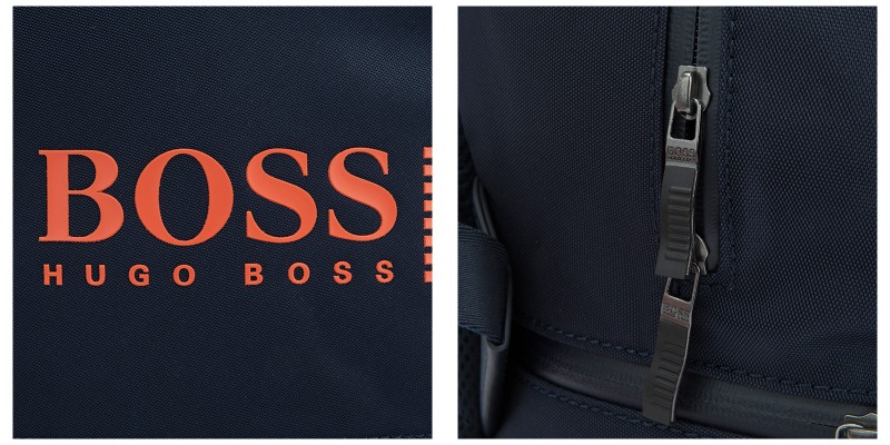 boss/雨果博斯 深蓝色织物材质品牌logo标识经典时尚青年男士双肩背包
