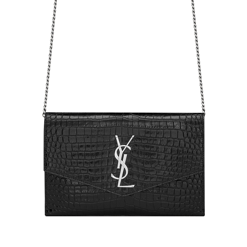 【包税】ysl/圣罗兰 2020早春新款uptown系列 亮面鳄鱼纹小牛皮 翻盖