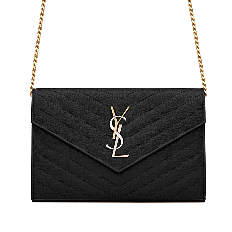 【包税】ysl/圣罗兰 2020早春新款monogram系列 粒面小牛皮绗缝金银拼