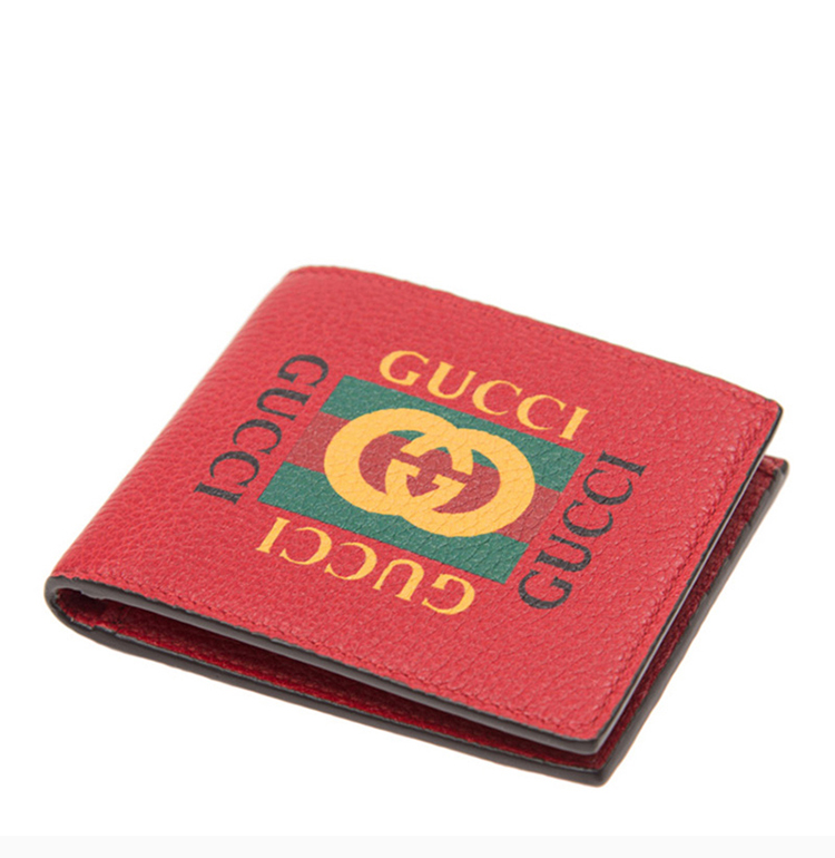 gucci/古驰【20春夏】 女士红色经典logo款短款钱包卡包手拿包