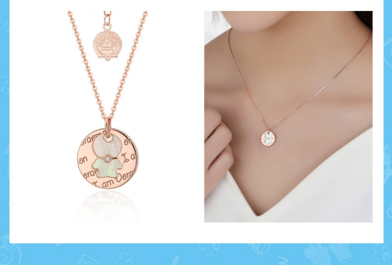 [chj jewellery/潮宏基] 哆啦a梦 贝壳 红18k金坠链贝壳 xqk34200392