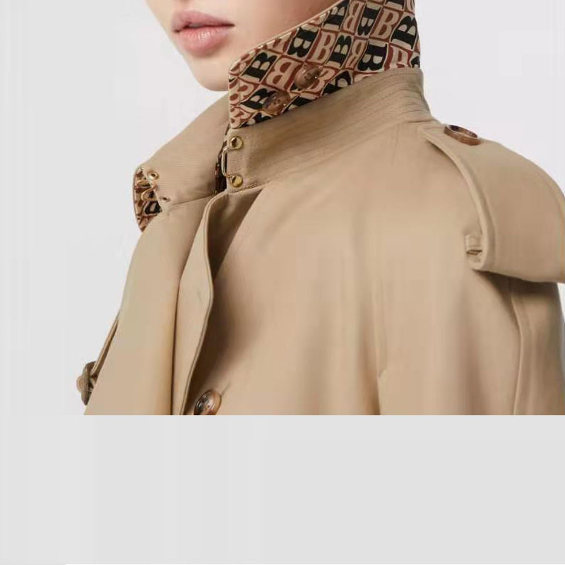 burberry/博柏利 【20ss】20年春夏新款米色双排扣徽标内衬风衣女装