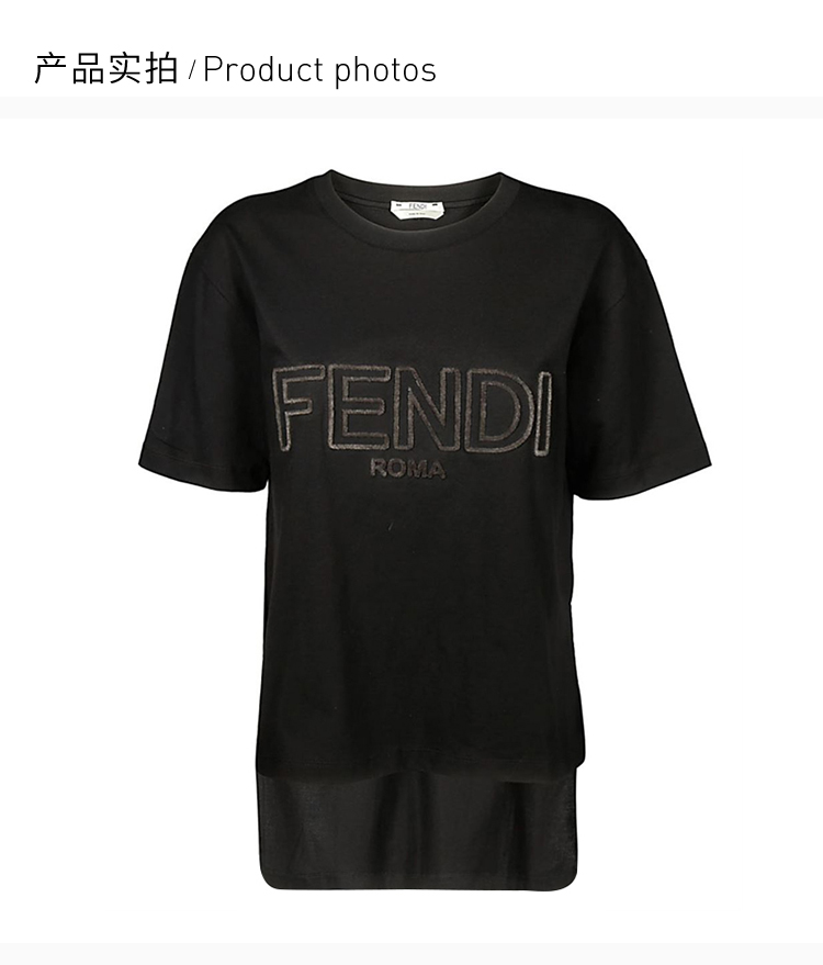 【包税】fendi/芬迪 女装 服饰 棉质圆领logo印花半袖 女士短袖t恤
