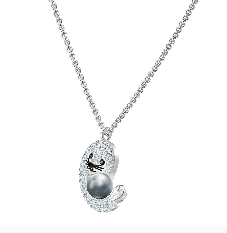 swarovski 施华洛世奇 20新品 女士浅色渐变仿水晶海豹图案吊坠项链