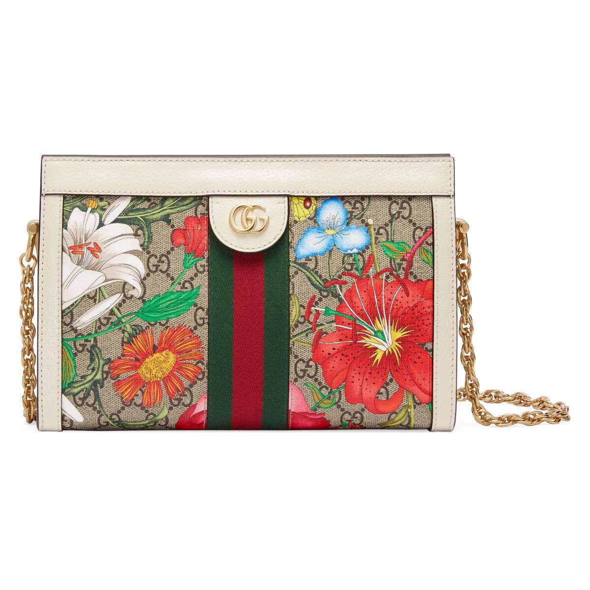 gucci floral padlock bag