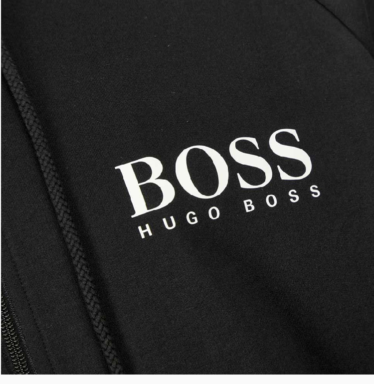 hugo boss(雨果博斯) 20春夏 男装 圆领黑色棉质logo印花男士卫衣