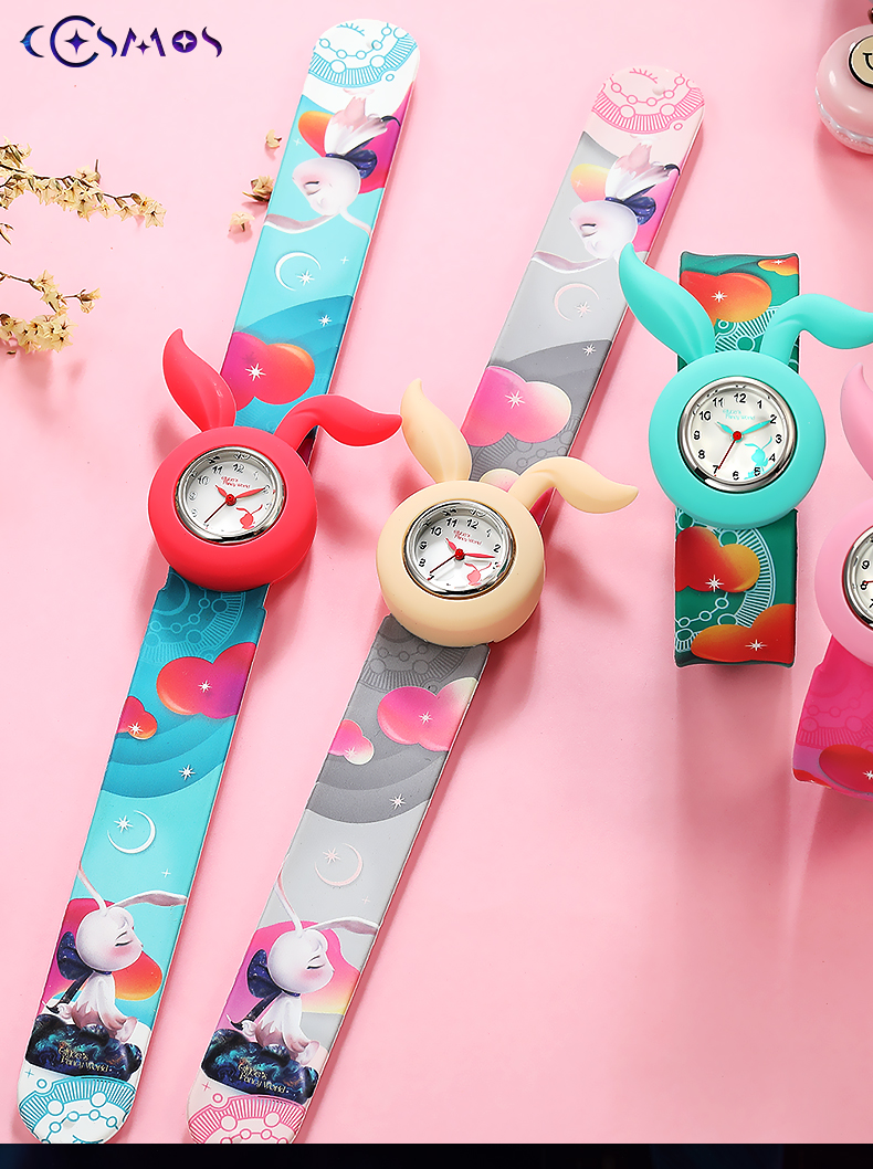 星际熊埃莉诗儿童手表拍拍表卡通可爱甜美兔子小女孩硅胶腕表