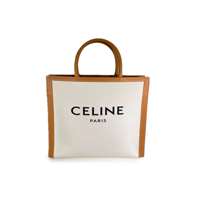 【20春夏】celine/赛琳皮革女士米色字母logo手提包[190402bnz-02nt
