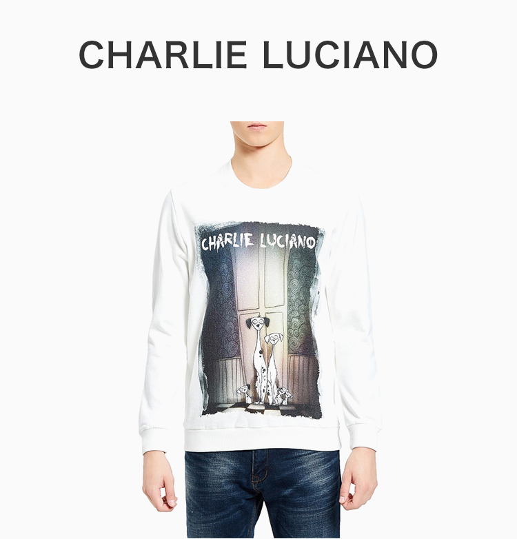 charlie luciano/charlie luciano 男装 服饰 圆领棉质经典logo印花