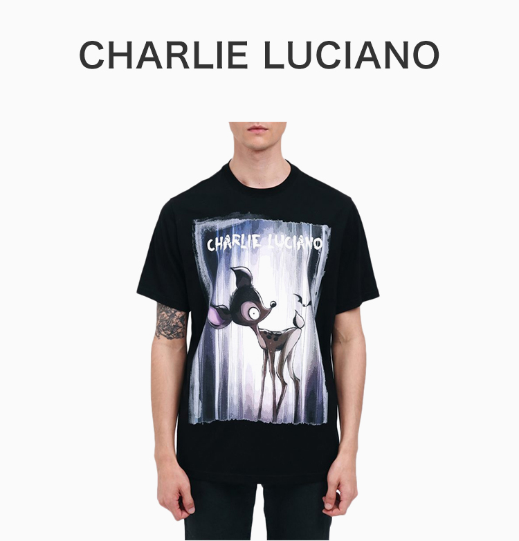 charlie luciano/charlie luciano 男装 服饰 圆领棉质经典logo卡通鹿