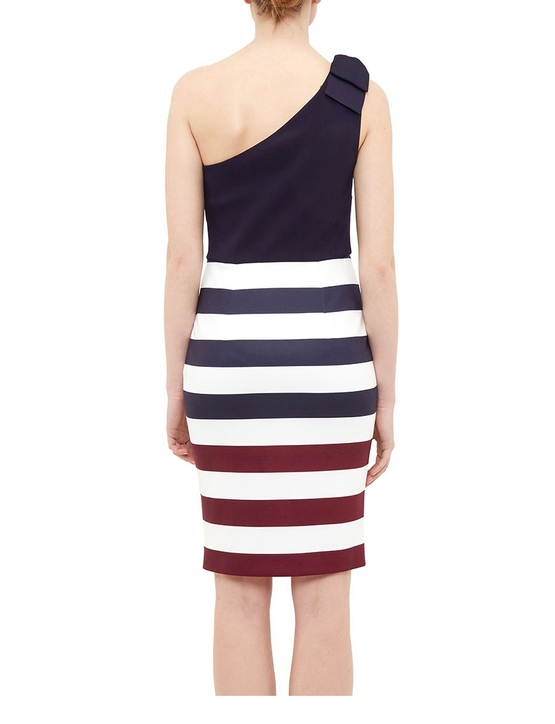 ted baker/ted baker女士连衣裙斜肩条纹连衣裙 135585