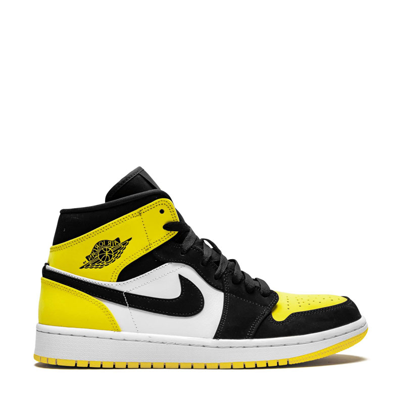 nike/耐克 air jordan mid 男款 aj1皮卡丘 新欢 黑黄脚趾休闲运动鞋