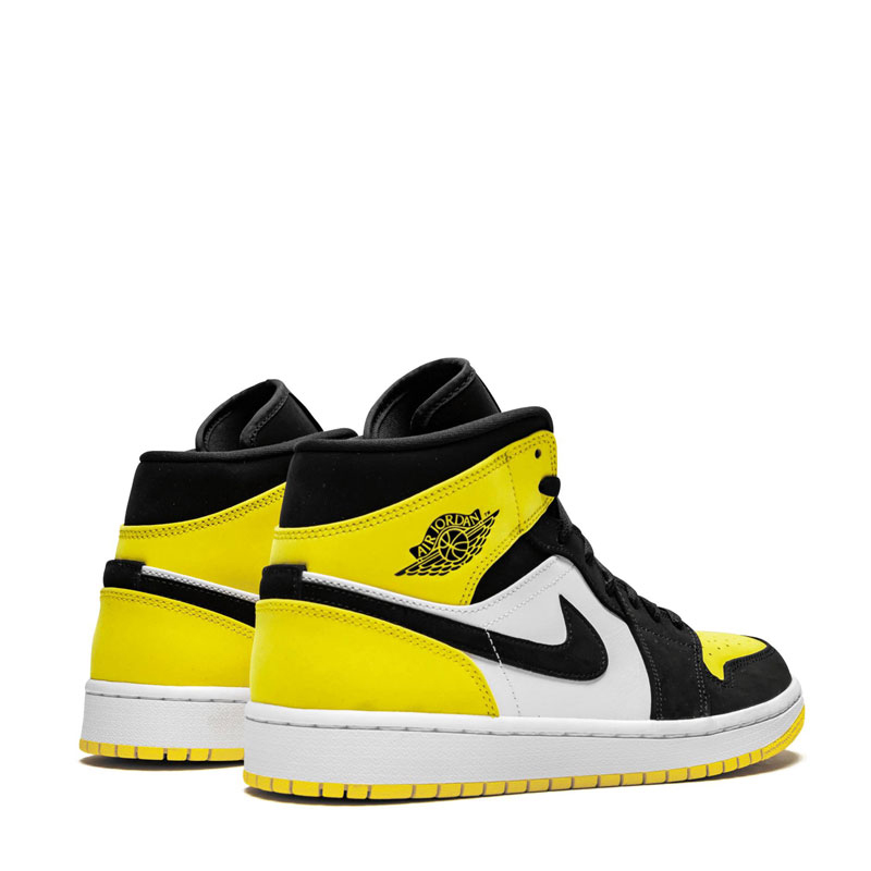 nike/耐克 air jordan mid 男款 aj1皮卡丘 新欢 黑黄脚趾休闲运动鞋