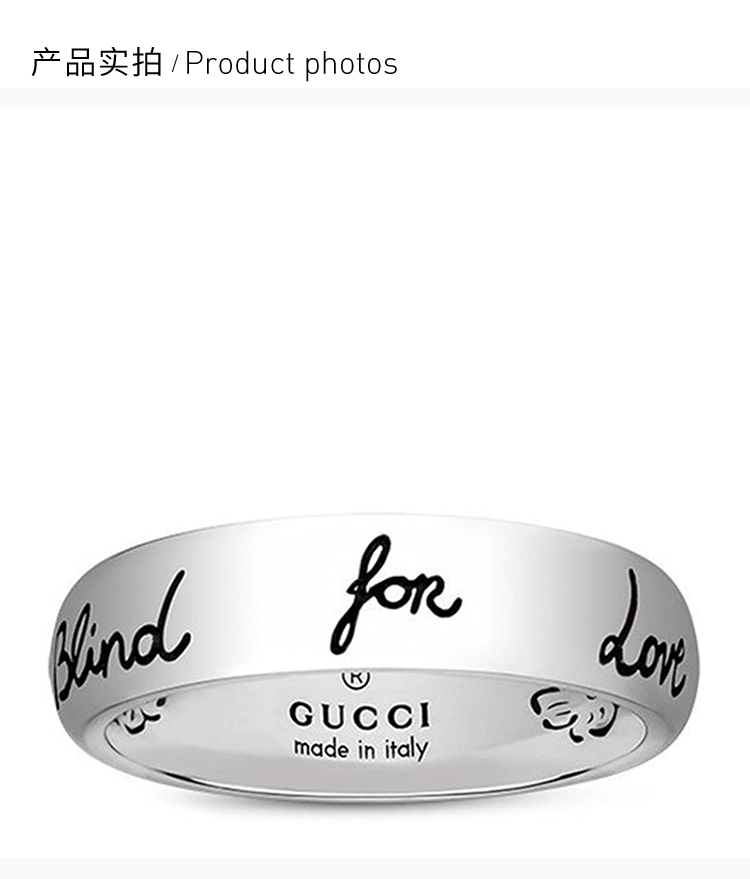 blind for love 古驰,blind for love 【包税】gucci 古驰 blind for love 女士银色字母镶嵌对戒戒指 ybc