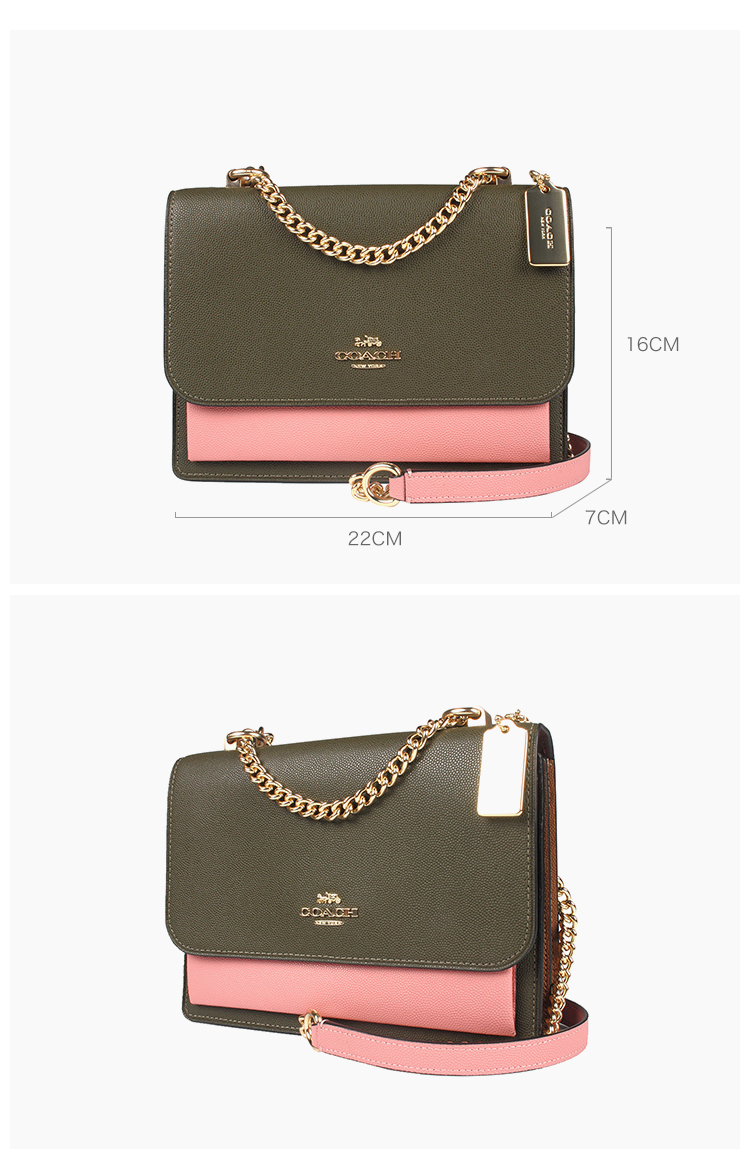 【包税】coach/蔻驰 女士单肩斜挎包 链条包 风琴包 91166白色 多色