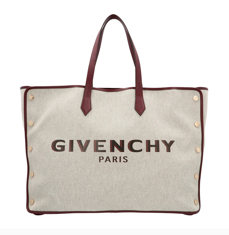 givenchy/纪梵希 bond系列 女士米色字母logo印花图案小牛皮手提包