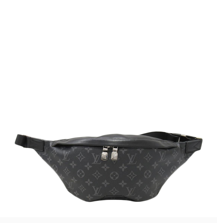 louis vuitton 路易 威登 男士黑色皮革经典棋盘格拉链胸包腰包