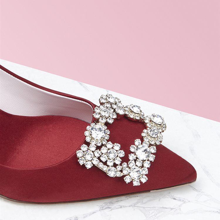 2020秋冬新品RogerVivier/罗杰·维维亚女士婚鞋晚宴FlowerStrass丝缎单鞋RVW41417620RS09994