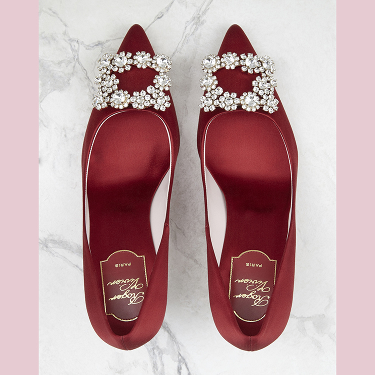 2020秋冬新品RogerVivier/罗杰·维维亚女士婚鞋晚宴FlowerStrass丝缎单鞋RVW41417620RS09994