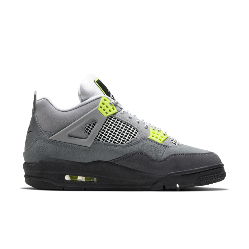 nike/耐克 air jordan 4 retro se "neon" aj4 灰绿 麂皮 情侣 篮球鞋