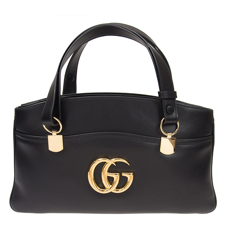 gucci/古驰 女包 经典双g 女士黑色皮质手提包 550130-0v10g-1000