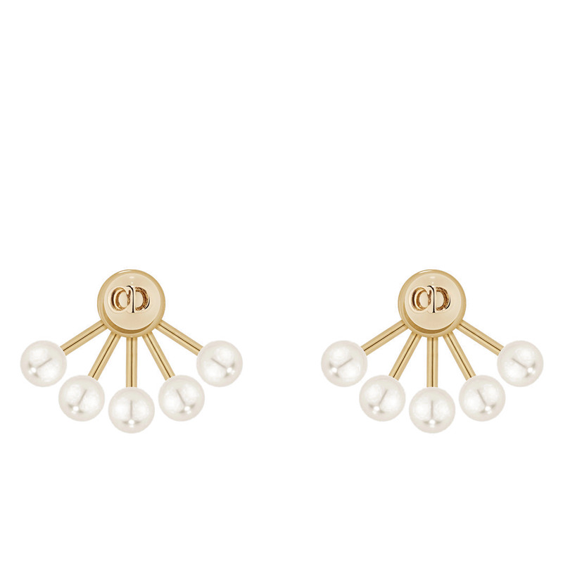 dior/迪奥 lapetitetribale耳环金色金属和白色树脂珠饰e0671trers