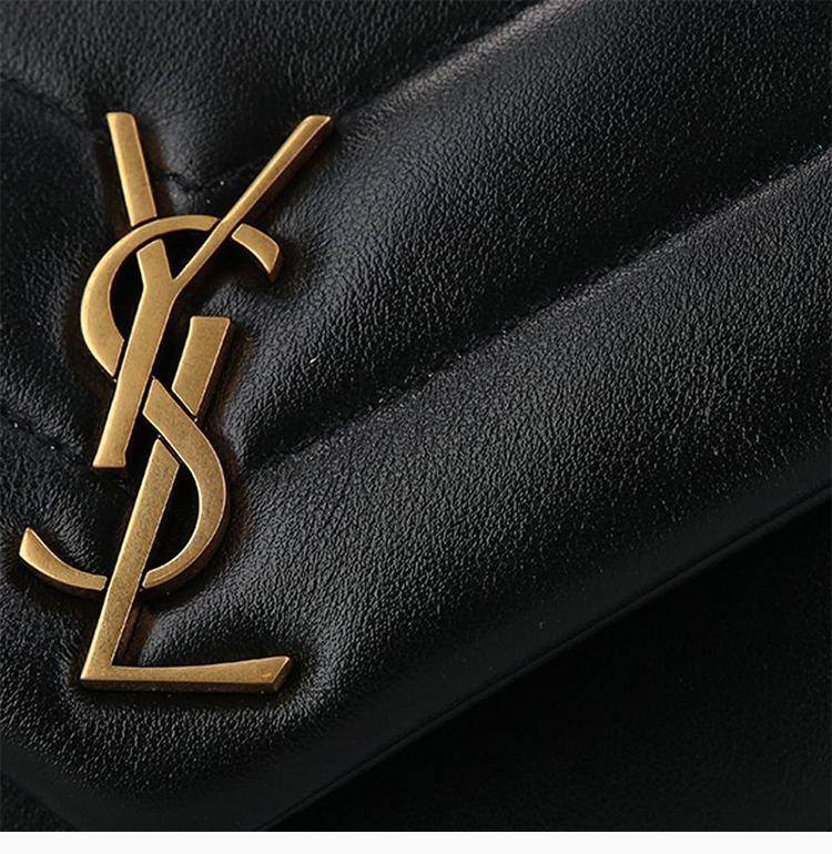 paris/saint laurent paris 圣罗兰 女士黑色牛皮字母logo图案单肩包