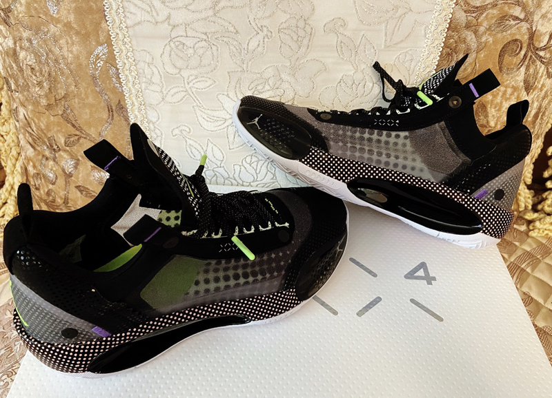 nike耐克篮球鞋2020新款airjordan34lowvaporgreenaj34黑绿运动鞋cz