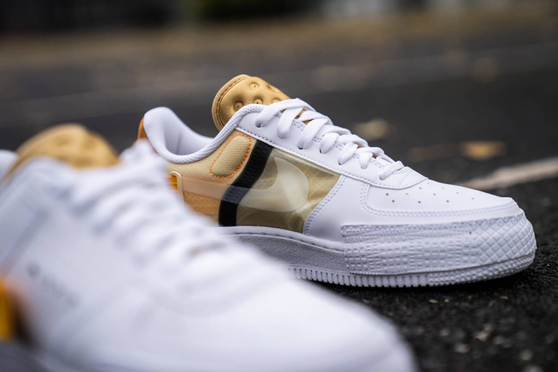 nike/耐克 休闲鞋 2020新款 air force1type af1 解构 绑带 白金 空军