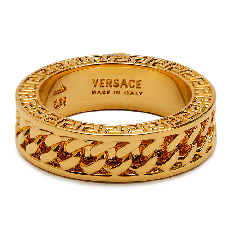 【20秋冬】fw20 versace/范思哲 男士金色工艺戒指【官方授权】