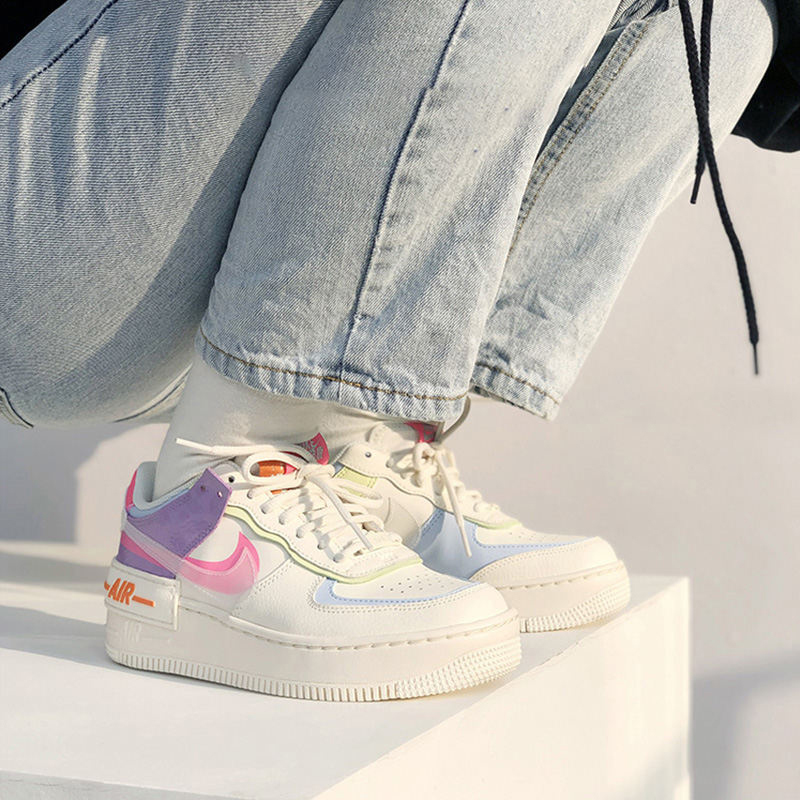 nike/耐克 air force 1 shadow af1 女款 马卡龙 拼接 空军一号 休闲