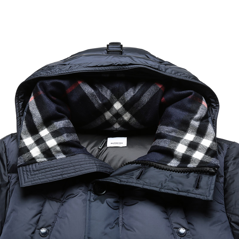 【现货秒发】burberry/博柏利 男士羽绒服 男款聚酰胺鹅绒连帽羽绒服