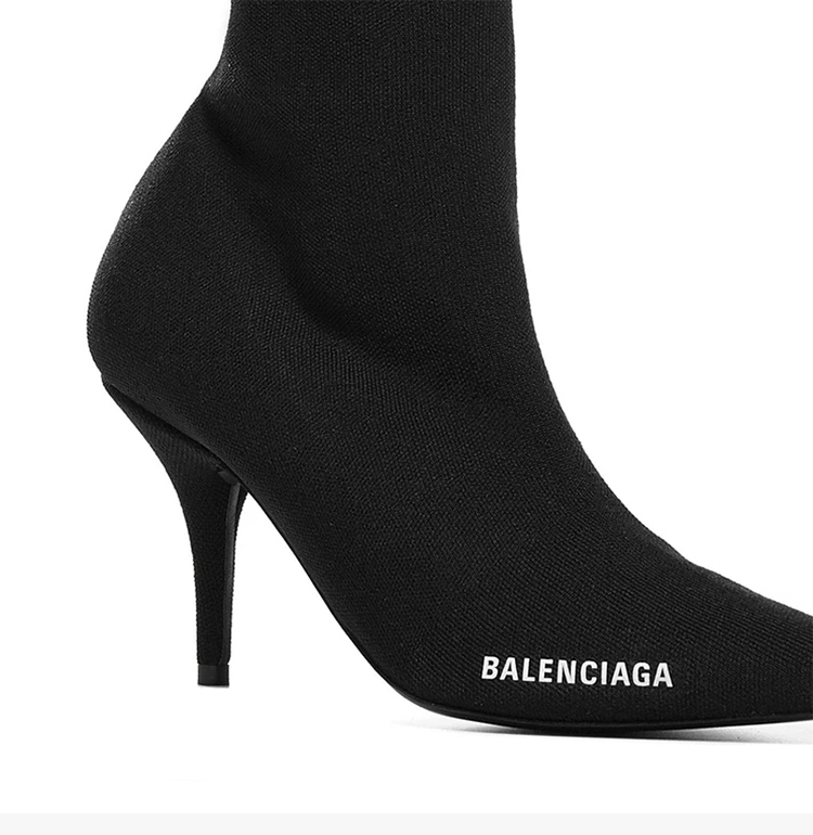 balenciaga/巴黎世家女士黑色短筒鞋袜子靴细跟鞋高跟鞋女鞋 616246