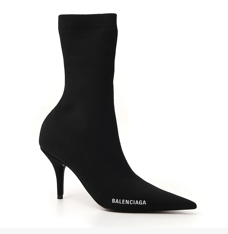 balenciaga/巴黎世家女士黑色短筒鞋袜子靴细跟鞋高跟鞋女鞋 616246