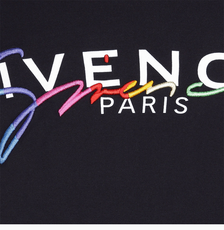 givenchy/纪梵希 男士黑色渐变印花连帽卫衣 bmj03d30af001