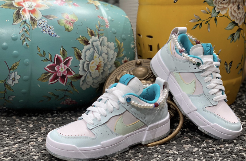 nike/耐克 dunk low disrupt 女款 白绿 紫禁 刮刮乐 板鞋 休闲鞋 dc