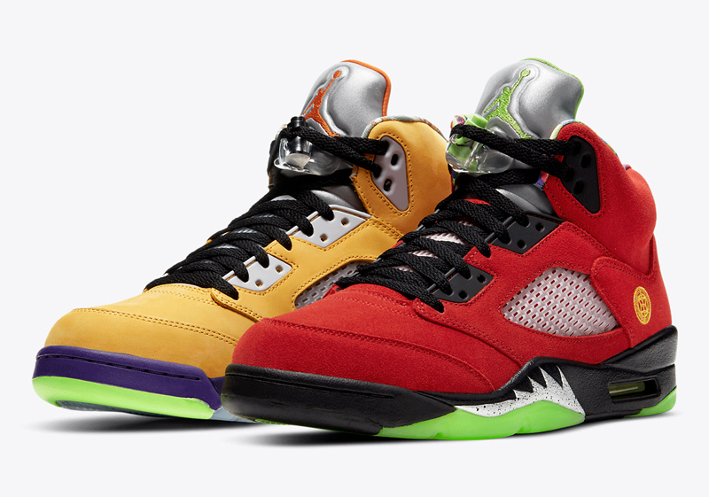 nike/耐克 air jordan 5 what the 男女同款 aj5 红黄鸳鸯 情侣篮球鞋