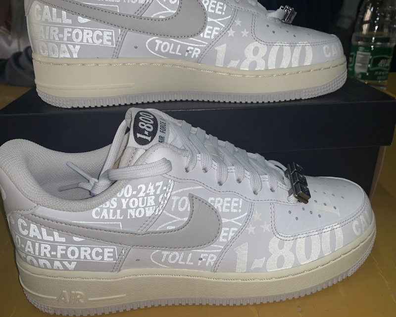 nike/耐克 air force 1 20秋冬 男款 af1 白灰 3m反光字母 空军一号