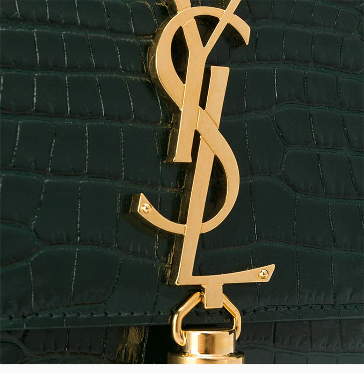 ysl 圣罗兰 monogram系列 女士牛皮logo流苏链条单肩斜挎包