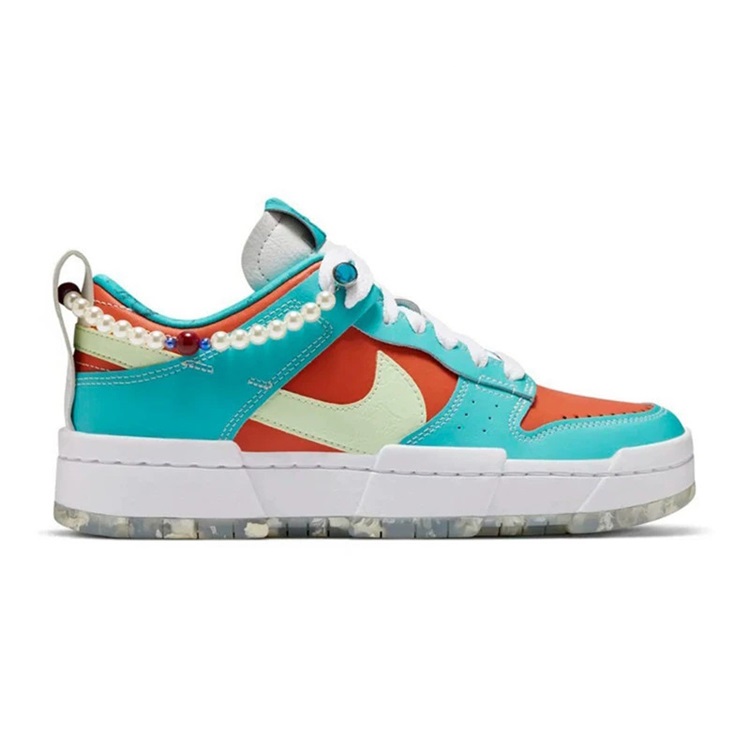 【nike耐克 女士板鞋/休闲鞋】nike/耐克 dunk low disrupt 白绿 紫禁