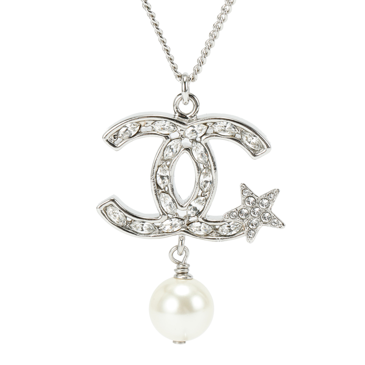 chanel/香奈儿 项链 双c水钻装饰吊坠项链 限定款(99新未使用)