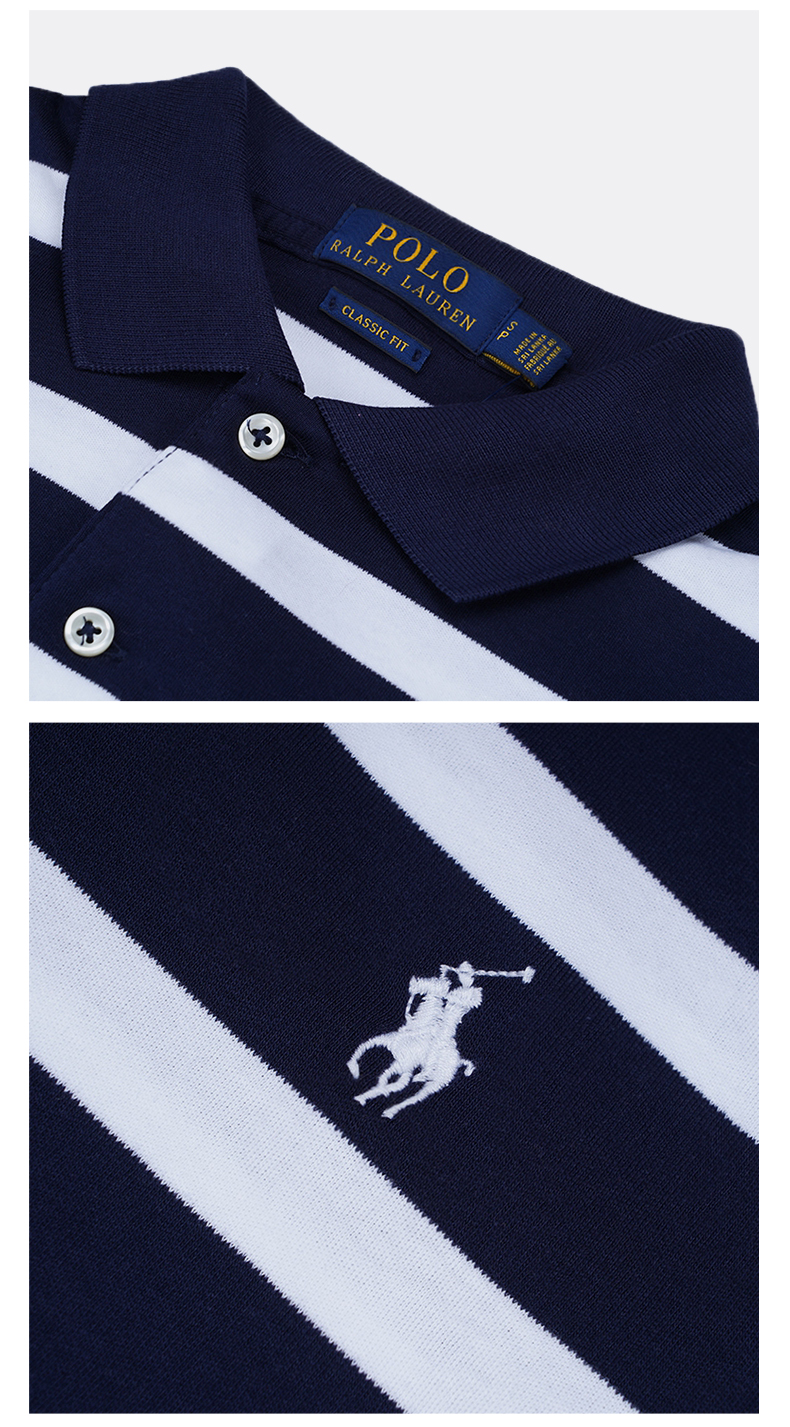 【包税】 polo ralph lauren/拉夫劳伦马球 男士小马标拼色宽条纹短袖